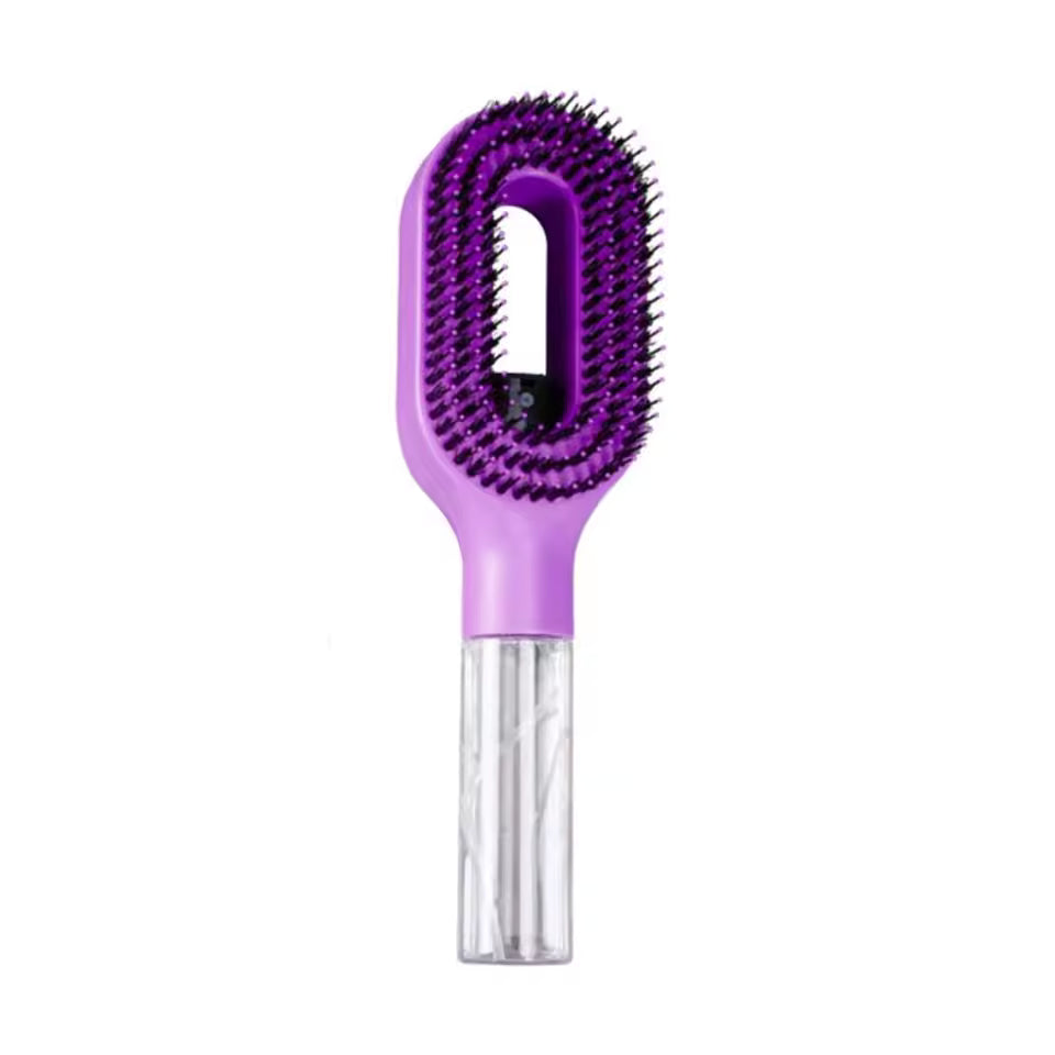 2-in-1 Spray Hair Comb with Water Tank Pink Scalp Massage Salon Styling Brush Shine Restoration Lightweight