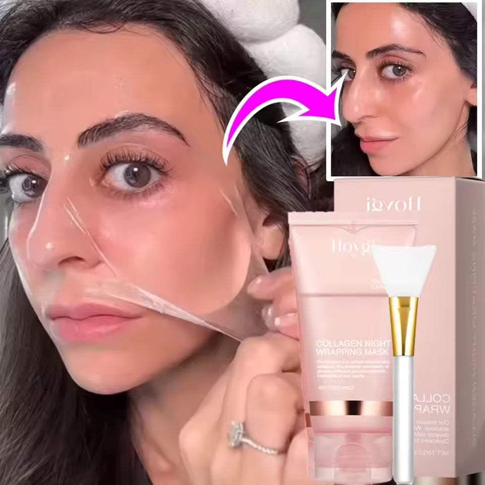 Collagen Peel Off Mask Deeply Hydrating Moisturizing Night Wrapping Mask Elasticity Firming Skin