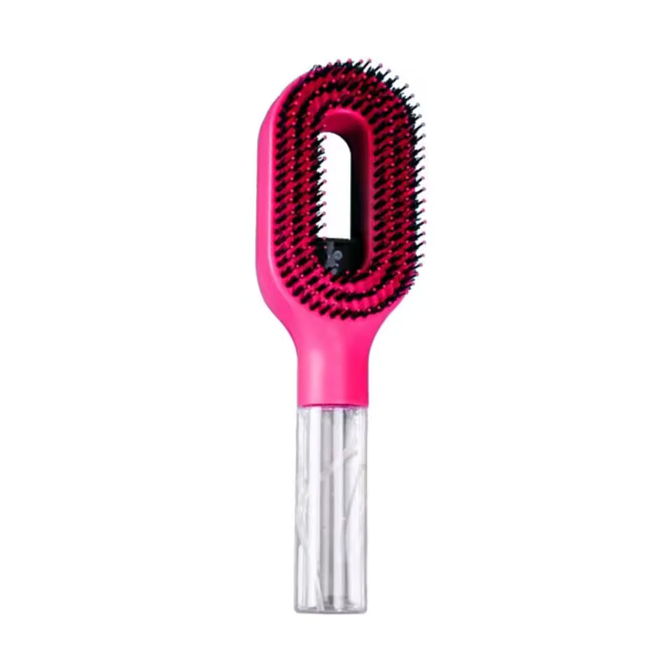 2-in-1 Spray Hair Comb with Water Tank Pink Scalp Massage Salon Styling Brush Shine Restoration Lightweight