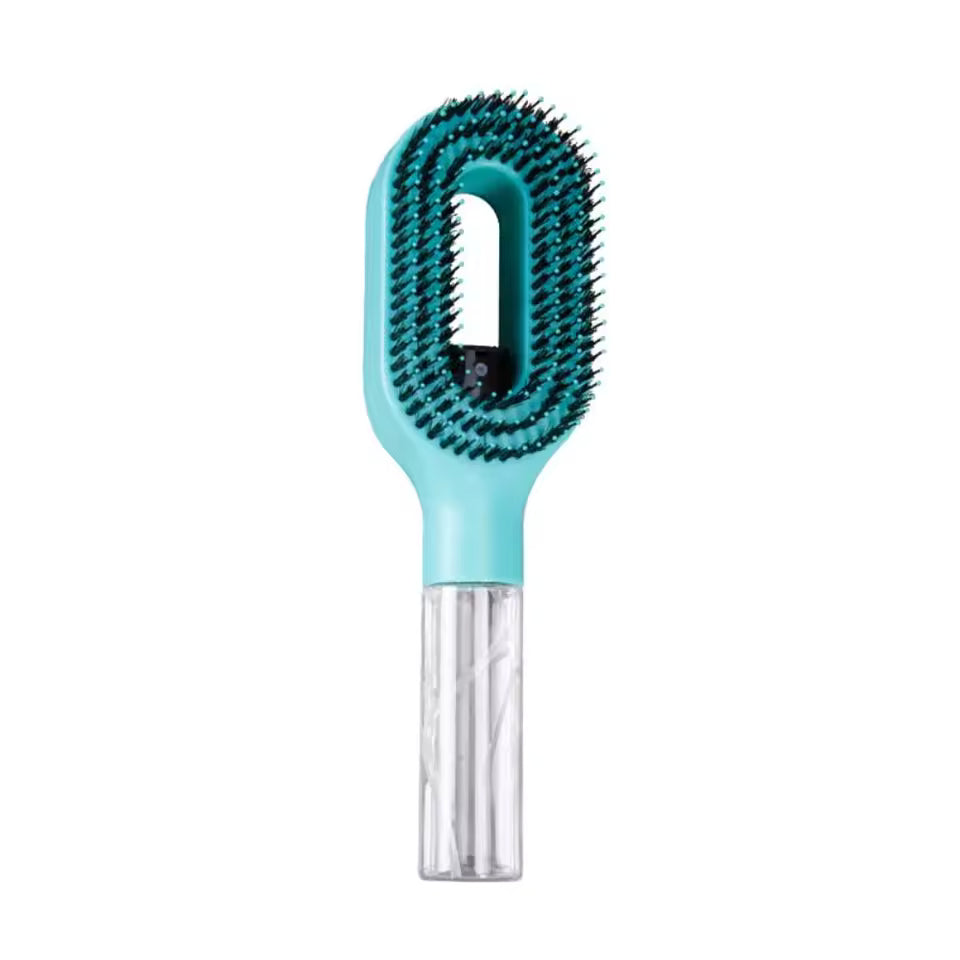 2-in-1 Spray Hair Comb with Water Tank Pink Scalp Massage Salon Styling Brush Shine Restoration Lightweight