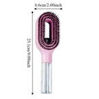 2-in-1 Spray Hair Comb with Water Tank Pink Scalp Massage Salon Styling Brush Shine Restoration Lightweight