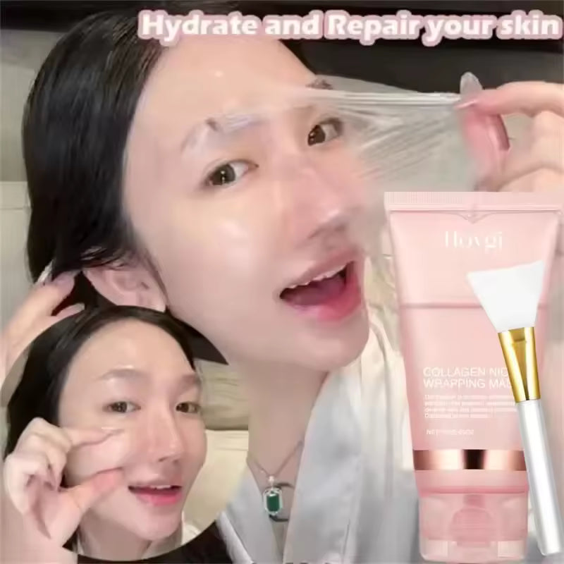 Collagen Peel Off Mask Deeply Hydrating Moisturizing Night Wrapping Mask Elasticity Firming Skin