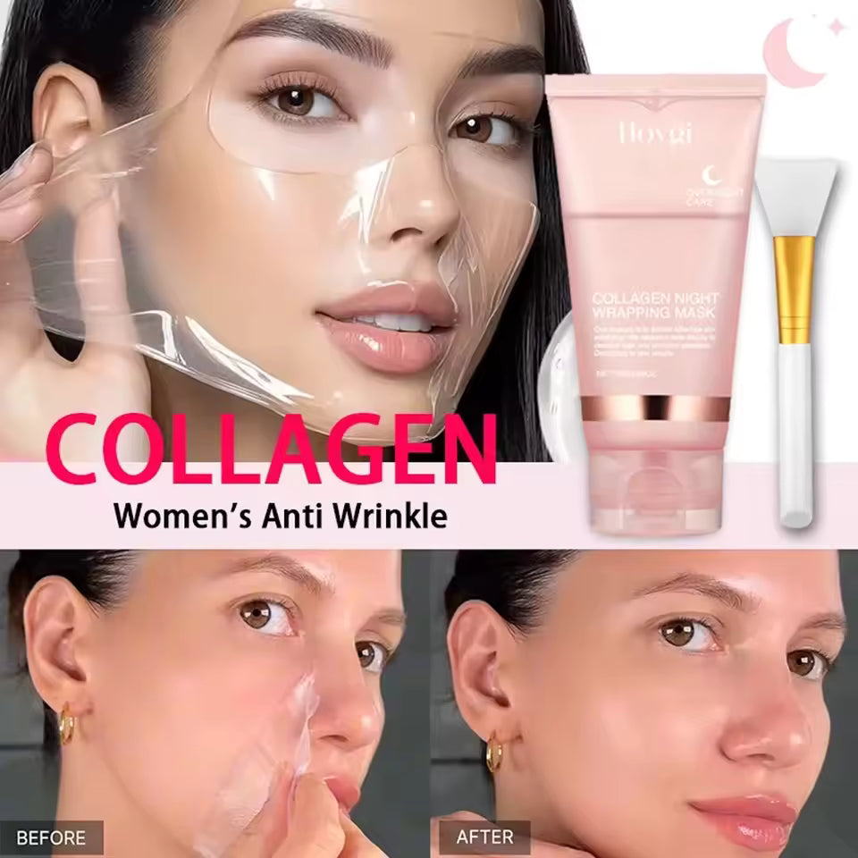 Collagen Peel Off Mask Deeply Hydrating Moisturizing Night Wrapping Mask Elasticity Firming Skin